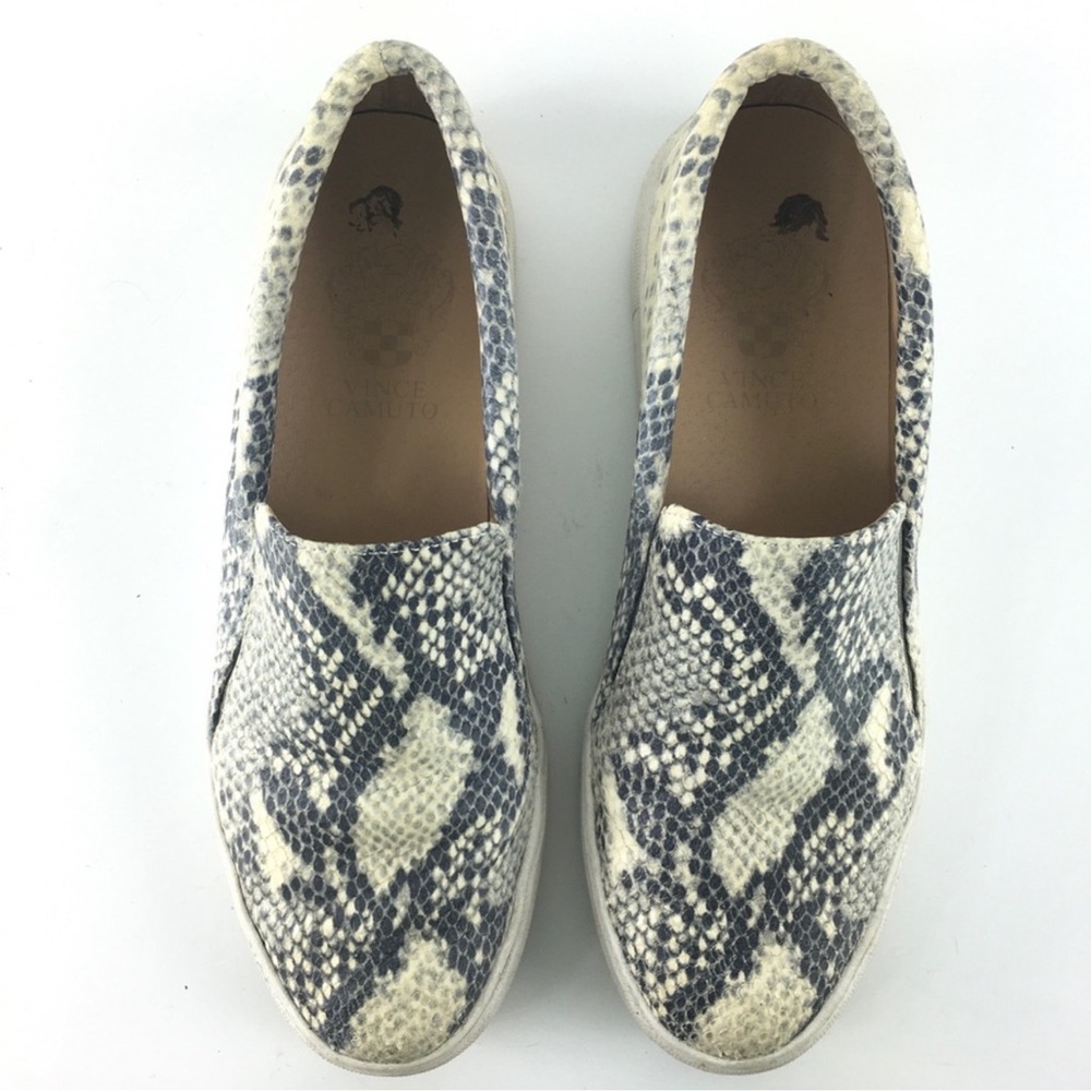 Vince Snake Print Platform Slip-Ons